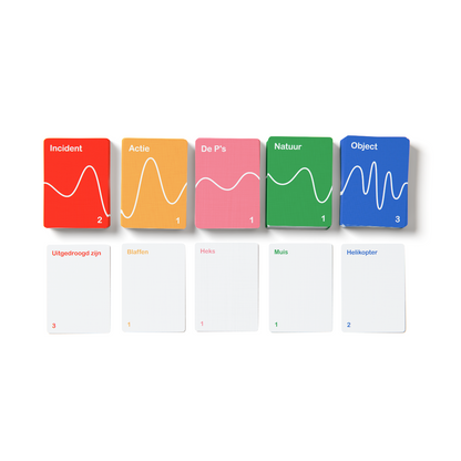 Set of colorful cards with text and wave graphics on a white background
