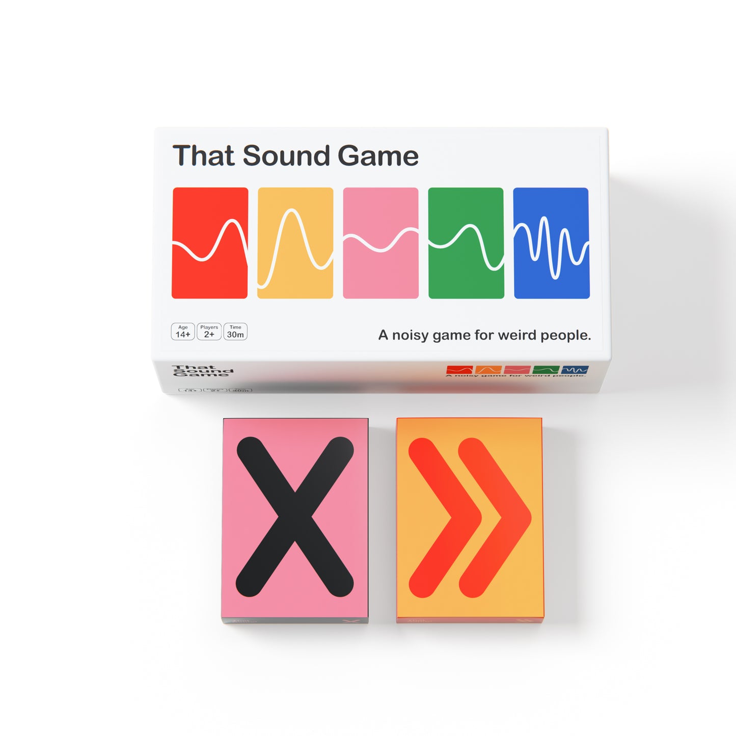 Box of "That Sound Game" with colourful waveforms on cover and two boxes with an X-Rated and Turbo symbol in front.